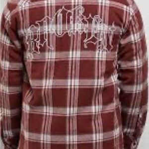 Men's Plaid Shirt in Red and White